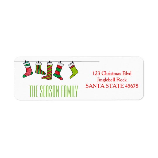 Christmas stockings address label