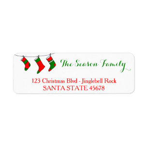 Christmas stockings address label