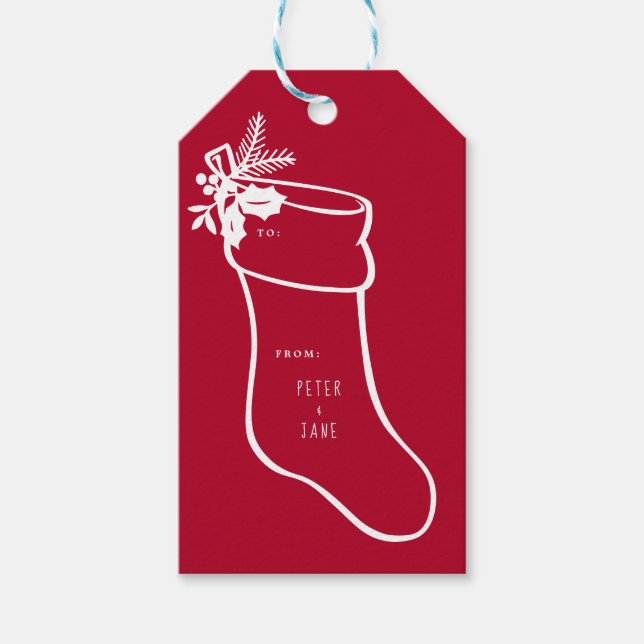 Christmas stockings design gift tags (Front)