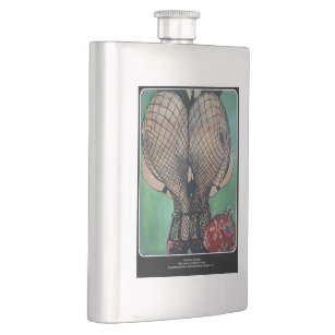 'Christmas Stockings' Painting on a  Hip Flask