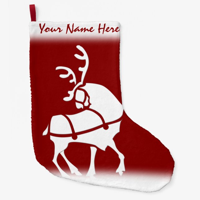 Christmas Stockings Personalized Reindeer Stocking (Front)