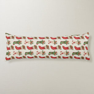 Christmas Stockings Seamless Pattern Body Pillow