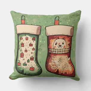 Christmas Stockings Throw Pillow