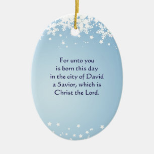 Christmas Story Luke 2 Christian Customized Dated Ceramic Ornament