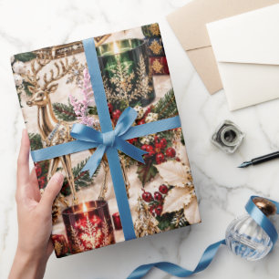 Christmas Storybook Candlelight Wrapping Paper