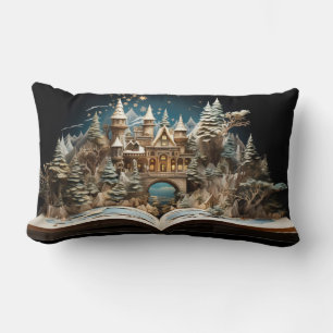 Christmas Storybook Castle Pop-Up Wonderland Lumbar Pillow