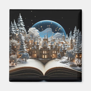Christmas Storybook Snow-Globe Village Magnet
