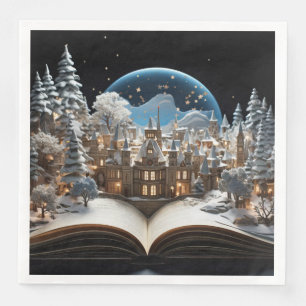 Christmas Storybook Snow-Globe Village Napkin