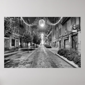 Christmas Street in Italy Poster