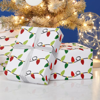 Christmas String Lights Holiday Wrapping Paper