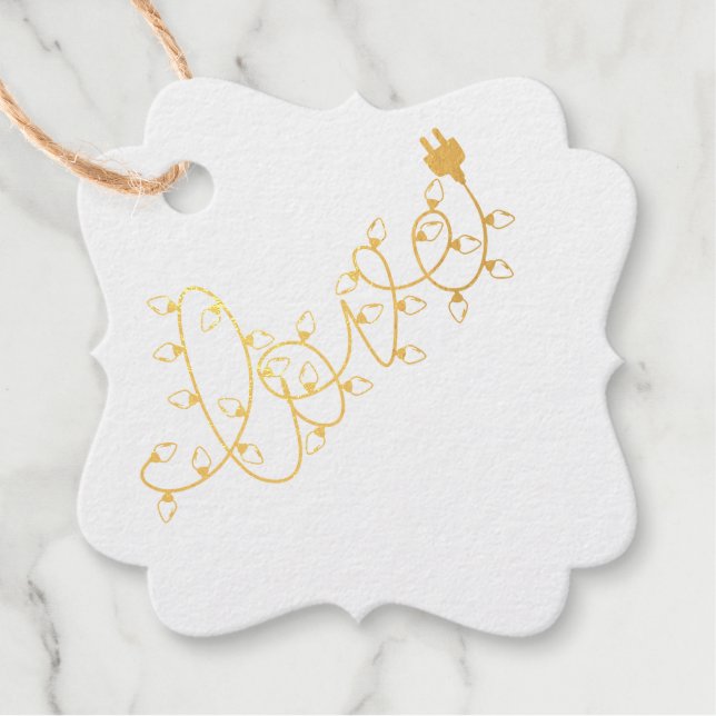 Christmas String Lights LOVE Favour Tags (Front)