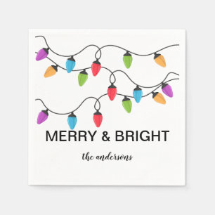 Christmas String Lights Personalized Paper Napkin