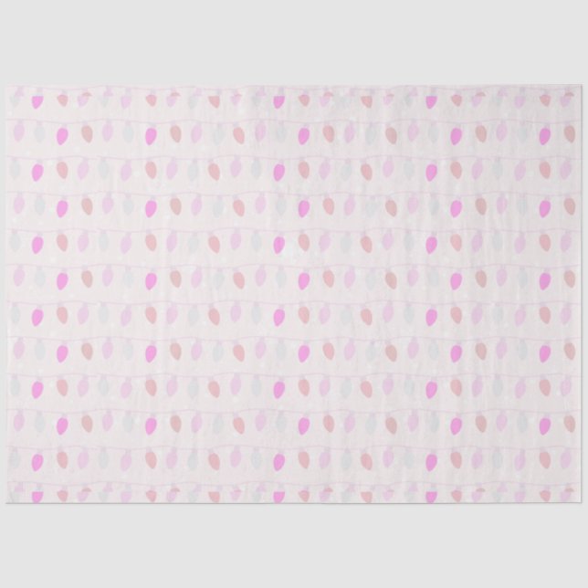 Christmas String Lights Pink and Blue Christmas Tissue Paper (Front)