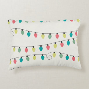 Christmas String of Lights Pattern Decorative Pillow