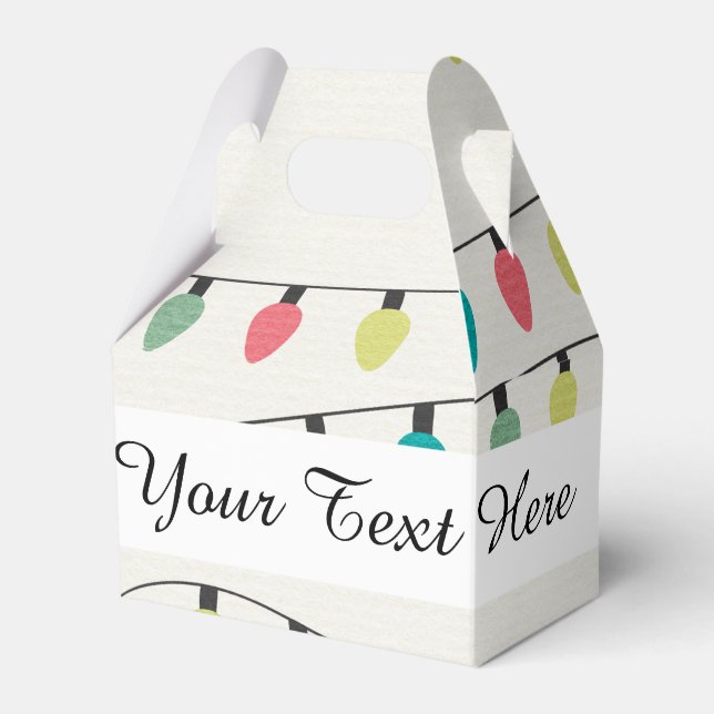 Christmas String of Lights Pattern Favor Box (Front Side)
