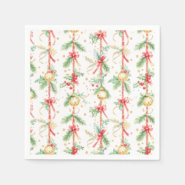 Christmas String Ornaments Baubles Napkin (Front)