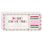 Christmas Stripe Concert Ticket Gift Voucher Card