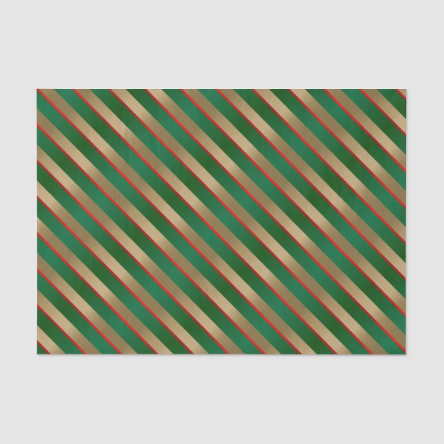 Christmas Stripe Holiday Tissue Paper (Front)