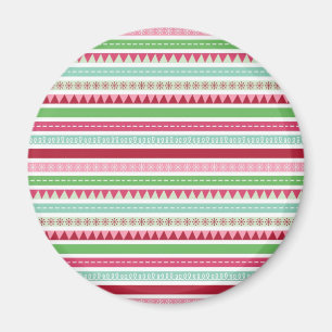 Christmas stripe pattern magnet