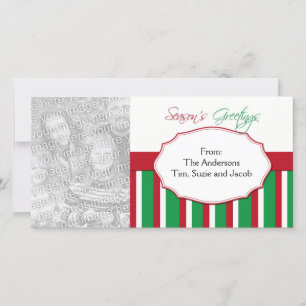 Christmas Striped Holiday Photo Cards