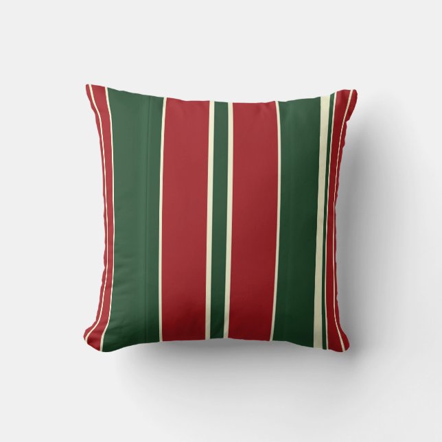 Christmas Stripes-12-Sq Throw Pillow (Front)