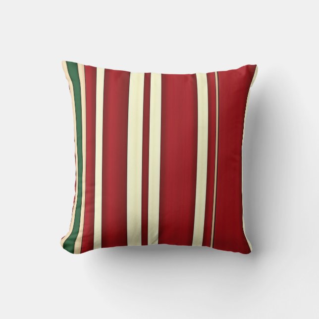 Christmas Stripes-16-Sq Throw Pillow (Front)