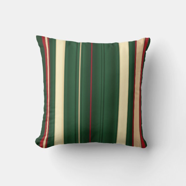Christmas Stripes-26-Sq Throw Pillow (Front)