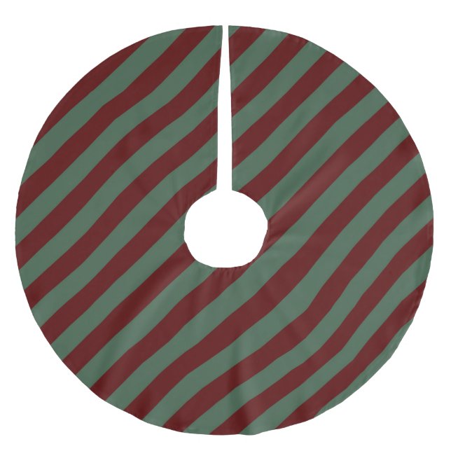 Christmas Stripes Brushed Polyester Tree Skirt (Front)