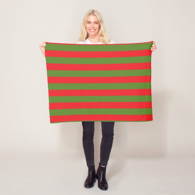 Christmas Stripes Fleece Blanket (In Situ)