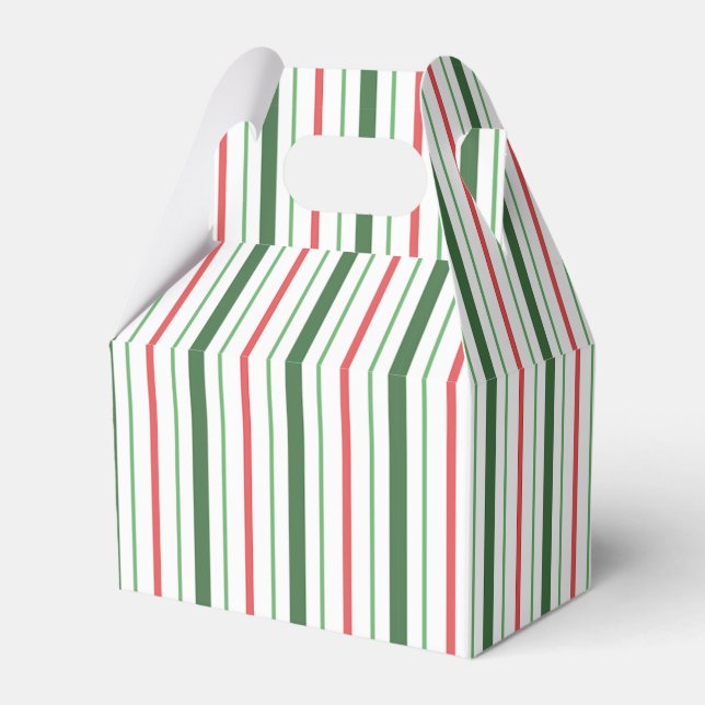 Christmas Stripes Gable Favour Box (Front Side)