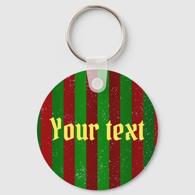 Christmas Stripes Keychain (Front)