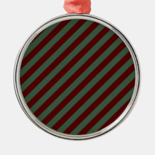 Christmas Stripes Metal Ornament