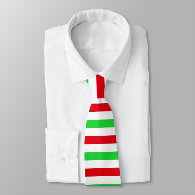 Christmas Stripes Neck Tie 2 (Tied)