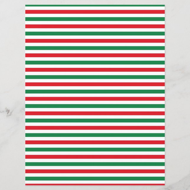 Christmas Stripes Pattern Scrapbook Paper (Front)
