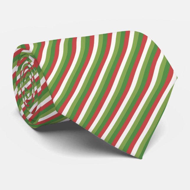 Christmas Stripes Peppermint Holiday Tie (Rolled)