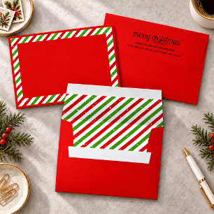 Christmas Stripes Red Holiday Envelope