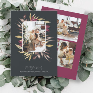 Christmas Stunning Winter Foliage Photo Frame Holiday Card