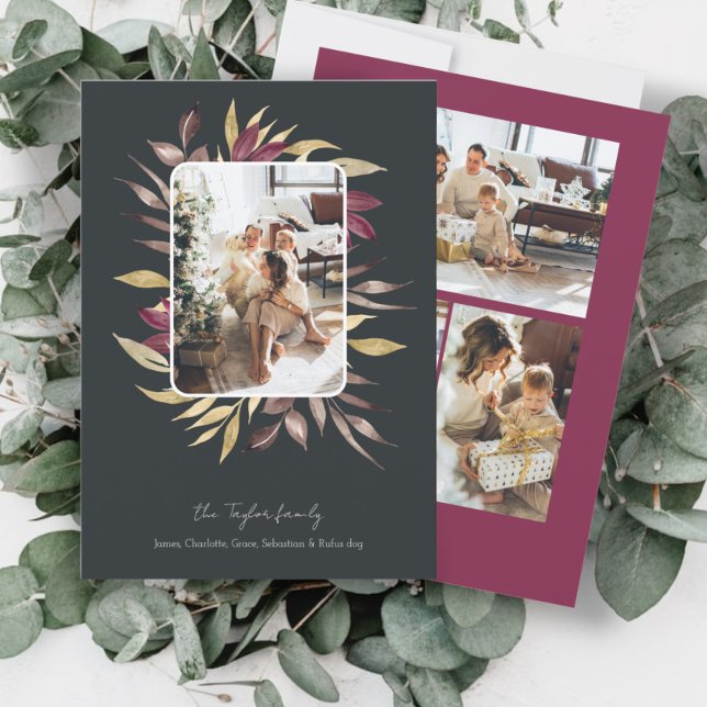 Christmas Stunning Winter Foliage Photo Frame Holiday Card (Christmas Stunning Winter Foliage Photo Frame Holiday Cards from Ricaso. Frame your photograph)