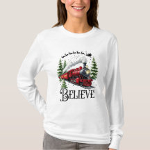 Christmas Style Believe Cotton Long Sleeve