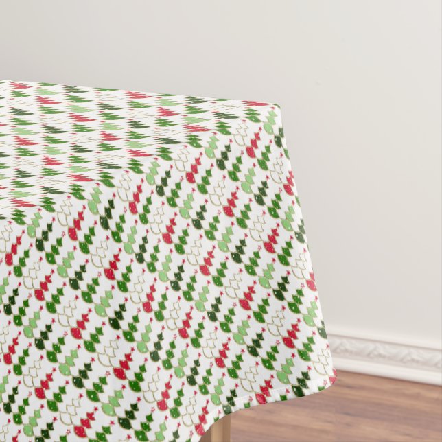 Christmas, stylized forest ,bright Christmas trees Tablecloth (In Situ)