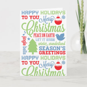Christmas Subway Art Greeting Card