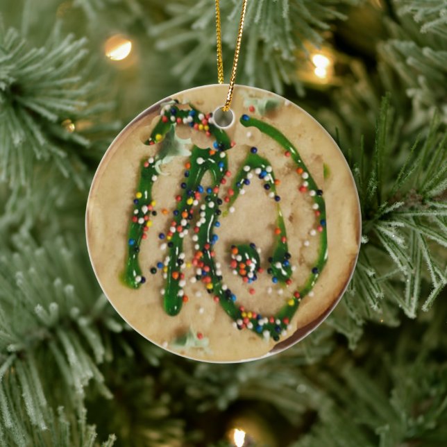 Christmas Sugar Cookie with Candy Sprinkles  Ceramic Ornament (Tree)