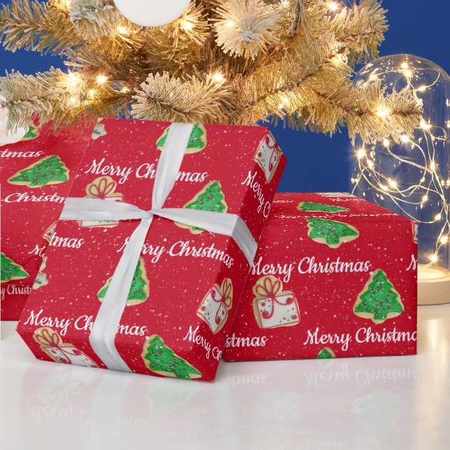 Christmas Sugar Cookies And Snowflakes Wrapping Paper (Holidays)