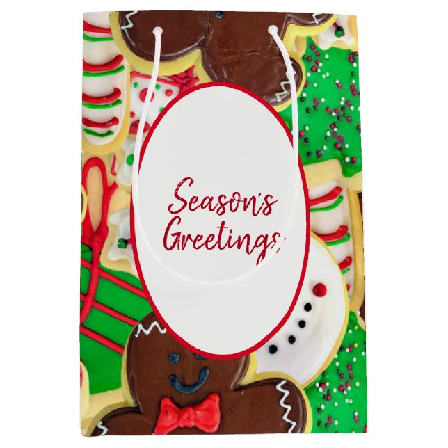 Christmas Sugar Cookies Season's Greetings Medium Gift Bag (Front)