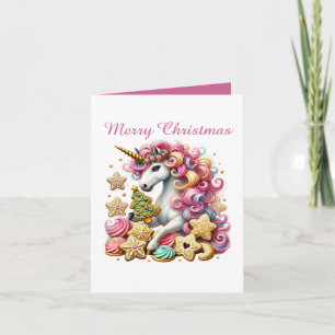 Christmas sugar cookies unicorn customizable holiday card