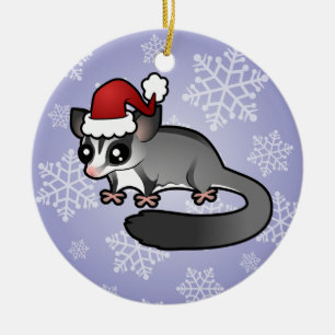 Christmas Sugar Glider Ceramic Ornament