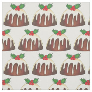 Christmas Sugar Plum Pudding Holiday Dessert Fabric