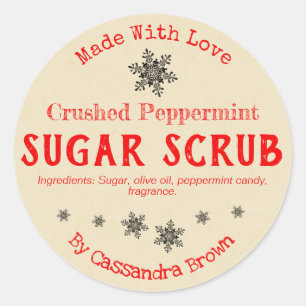 Christmas Sugar Scrub Customizable Handmade DIY Classic Round Sticker