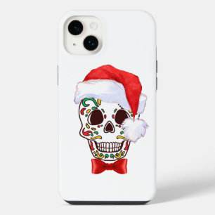 Christmas Sugar Skull Hat - phone/ipad iPhone 14 Plus Case