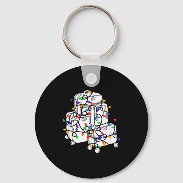 Christmas Suitcase Vacation With Lights, Fam Trave Keychain (Front)